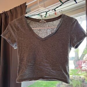 Grey cotton crop top
